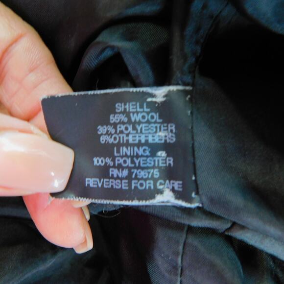 Michael Kors Women Black Trench Coat Wool Blend Jacket Removal Hood Jacket Small - Picture 7 of 12